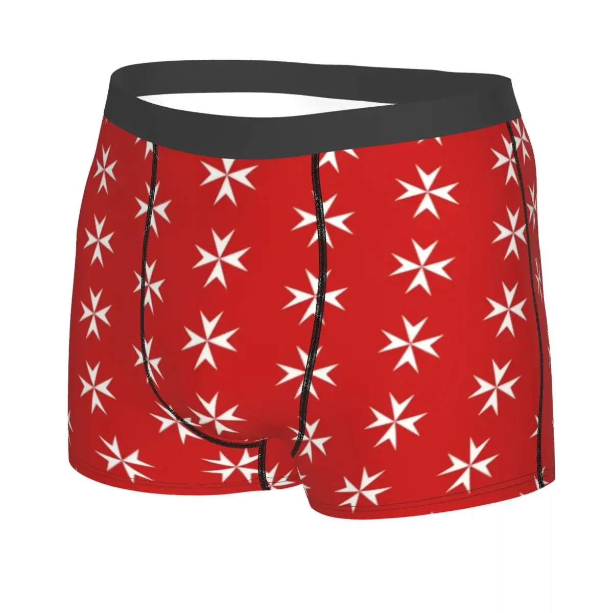 Custom Maltese Cross Flag Underwear Men Breathbale Boxer Briefs Shorts Panties Soft Underpants For Male