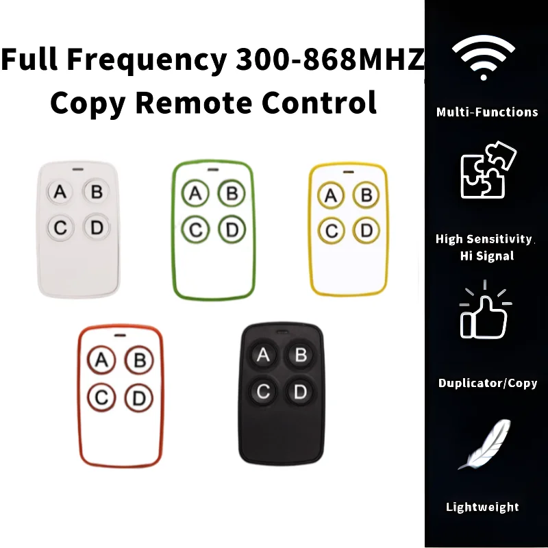 Universal Garage Door RF Remote Control Duplicator 250-915MHz Code Grabber Clone 433.92MHz Gate Key Fob Command Hand Transmiter