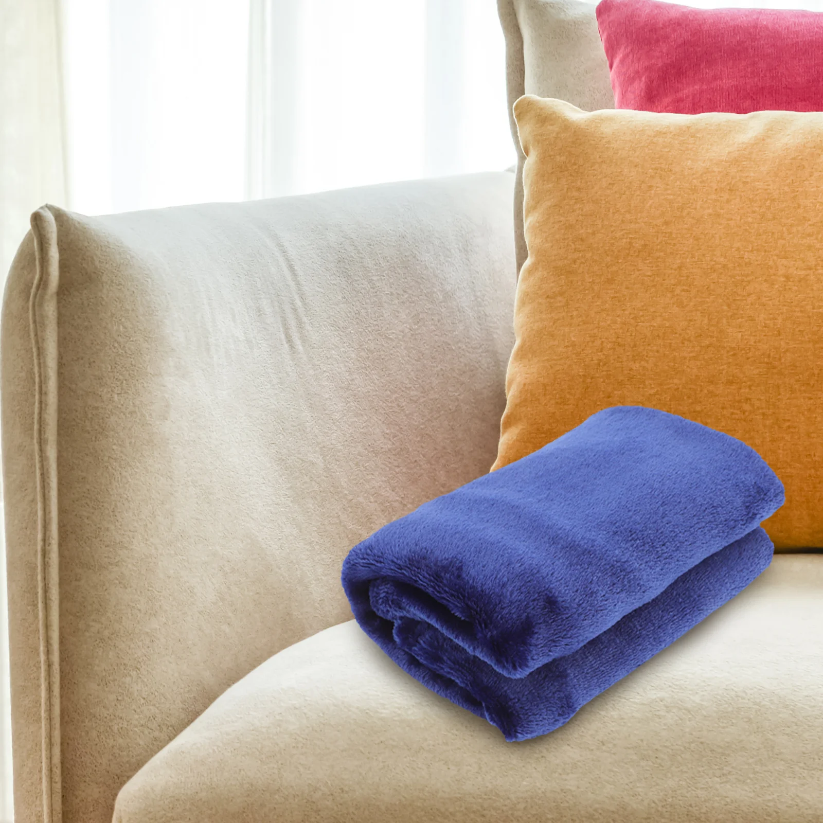 Premium Flannel Fleece Pet Blanket Dark Blue Solid Color Super Comfy Warm Lightweight Elaborate Needle Stitching