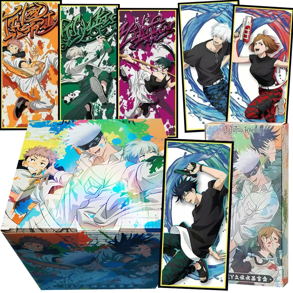 판타지 애니메이션 주술회전 컬렉션 카드 소년 소녀용 이타도리 유지 고죠 사토루 창의적인 3D 페인팅 카드 축제 선물