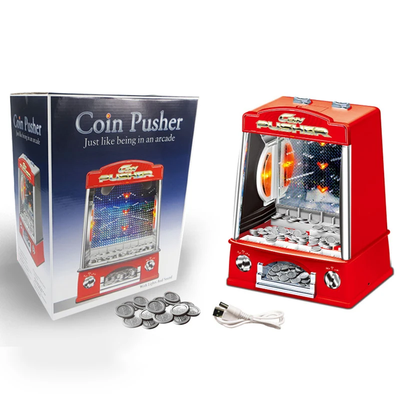 

Mini Coin Pusher Arcade Game – Classic Penny & Dime Dozer Machine for Kids & Adults Tabletop Vending Machine for Home & Ba