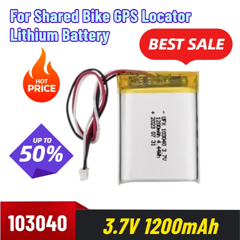 

103040 1200mAh 3.7v Polymer Lithium Battery for Shared Bike Locator Lithium Battery