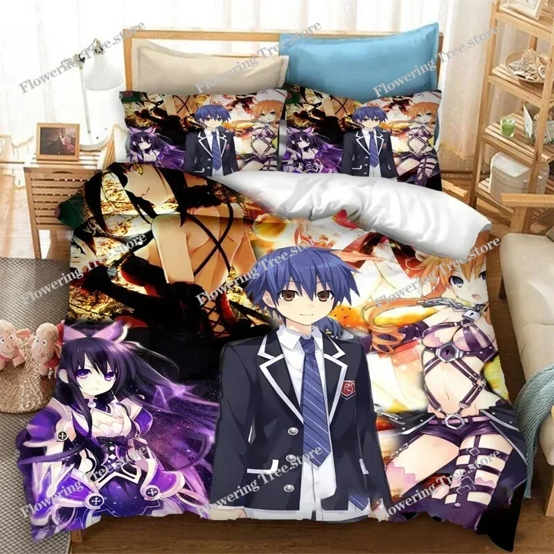 

Anime Date A Live Bedding Set Boys Girls Twin Queen Size Duvet Cover Pillowcase Bed Kids Adult Fashion Home Textileextile