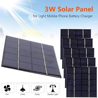 Solar Panel 3W 5V Micro Solar Charging Board Portable Fast Charger Photovoltaic Cell for 3.7V Battery 3-5V Battery/Phone Charger