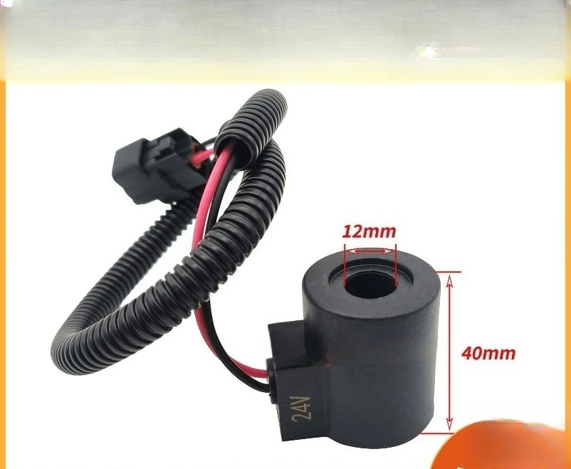 Rotary Solenoid Valve Pilot Safety Lock Coil for Doosan Daewoo Excavator DX55 DH60-5 60-7 12V 24V Replacement Part 1PC