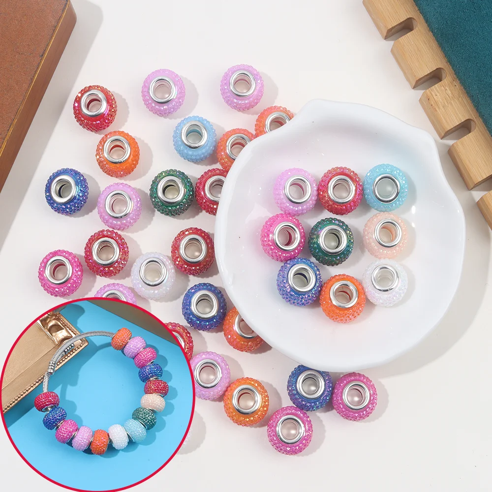 3/12/24/36pcs Multi-color Resin Versatile Large Hole Beads, Used for DIY Accessories,Christmas,Halloween,Thanksgiving Decoration