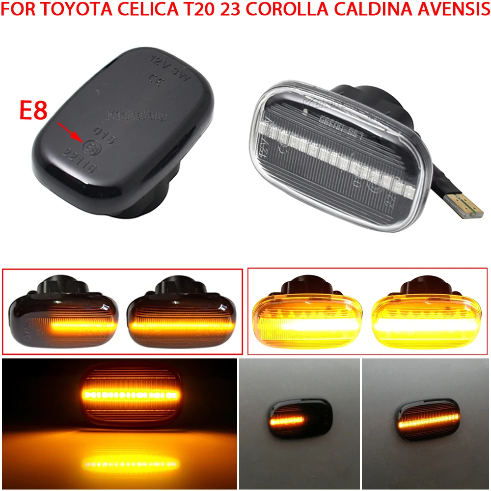 For Toyota RAV4 Prius Yaris Camry Vios Hilux Allex Avensis Celica Supra Mk4 LED Dynamic Side Marker Turn Signal Lights