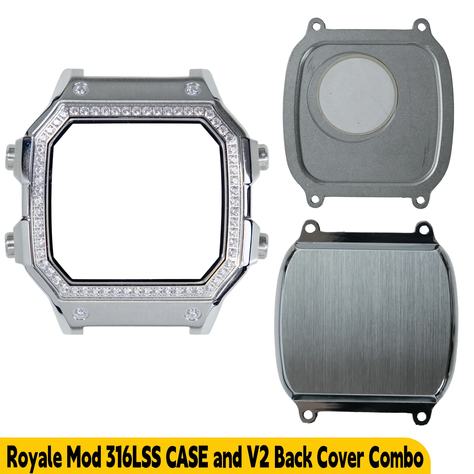 Compatible with Casio AE1200 AE1300 Royale Mod Watch Case and V2 Back Cover Upgrade Combo 316L Stainless Steel Metal Watch Mod view 6