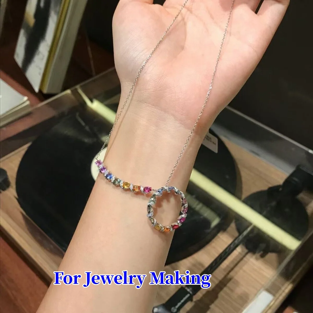 

High Quality Oval Shape Lab grown Sapphire Rainbow Gradient Color Loose Stone Suitable For Jewelry Ring And Craft Settings