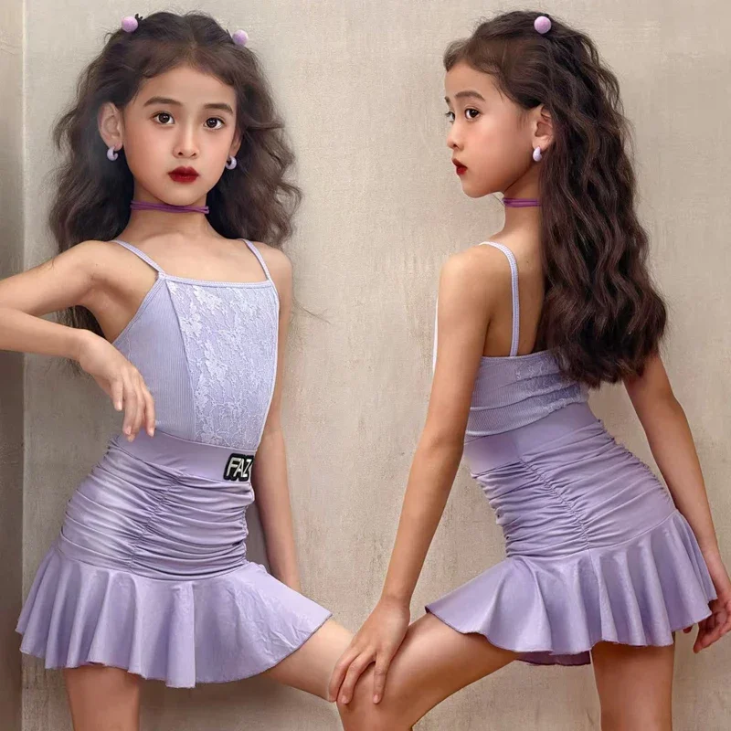 Latin Dance 2025 New Practice Dress for Girls' Summer Performance, Professional and Advanced Dance Set