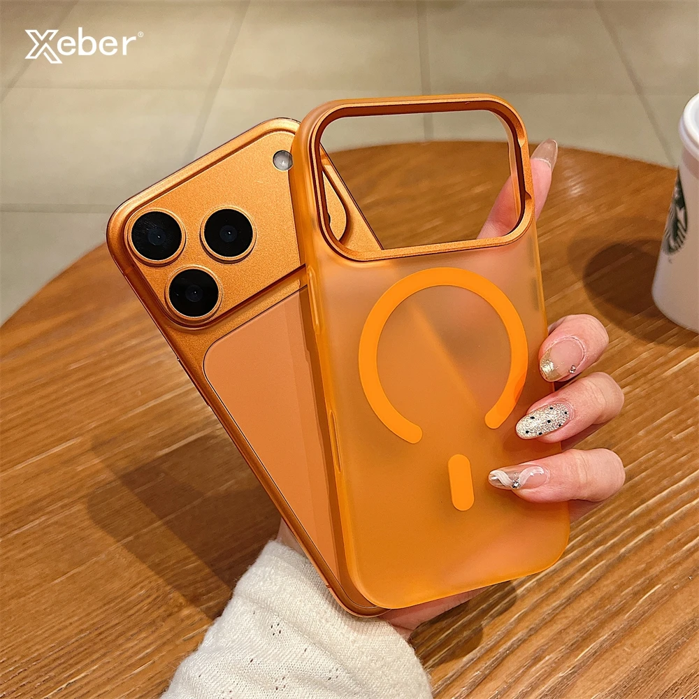 Luxuriöse ultradünne PC-Matte, transparent, für Magsafe-Hülle für iPhone 17 Pro Max, Luftmagnet, kabelloses Laden, transparente, stoßfeste Abdeckung