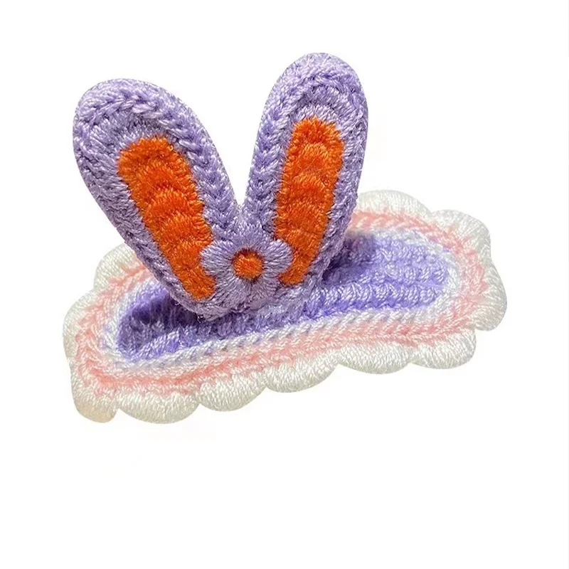 漫画ニットヘアクリップ韓国のかわいいウサギの耳サイドクリップファッションガールヘアピン