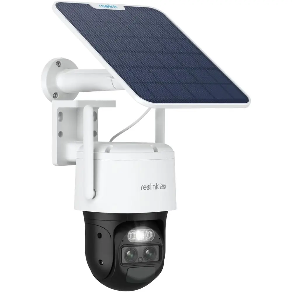 Outdoor 4K Dual Lens Security Camera with PTZ, Auto Tracking, 6X Hybrid Zoom, 8MP Night Vision, Smart Motion Alerts