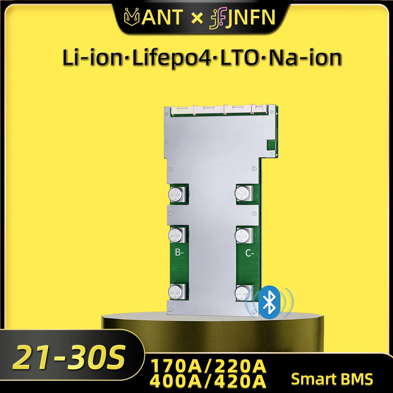 ANT Smart BMS 21-30S 150V High-Voltage 400A 420A LiFePO4/Li-ion/Na-ion Battery Protection Board with Bluetooth for EV, Solar