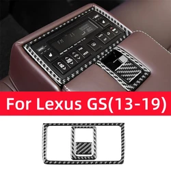 For Lexus GS 2013-2019 Interior Accessories Carbon Fiber Car Rear Seat Central Control Button Trim Cover Decoration Stickers