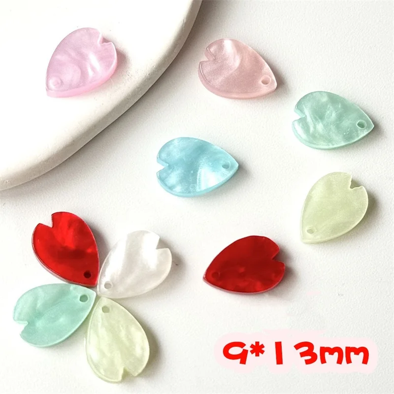 Free shipping 190pcs/lot color print cartoon flowers petal shape acrylic beads diy jewelry handmade garment hair accessory