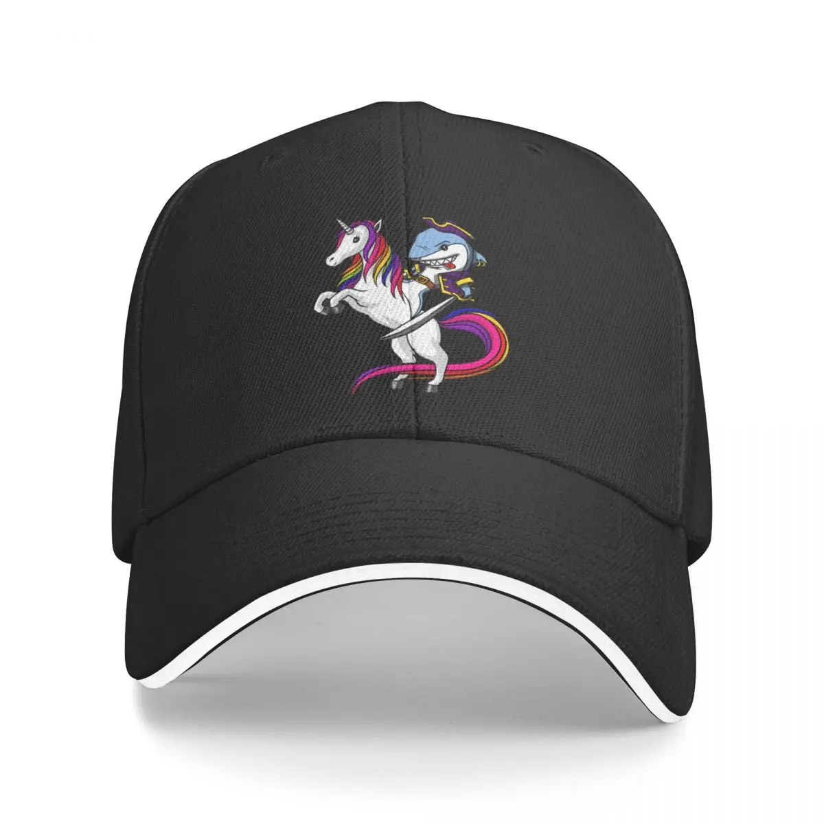 Shark Pirate Riding Unicorn Baseball Cap Trucker Cap Hat Man Luxury Streetwear New Hat For Women Men's