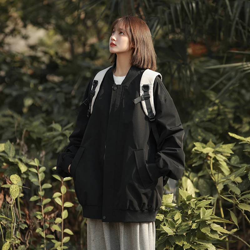 

Повседневная американская одежда для пар Jaets, весна-осень, длинный све, бейсбольный воротник, свободная посадка, молодежная верхняя одежда CYJK9299