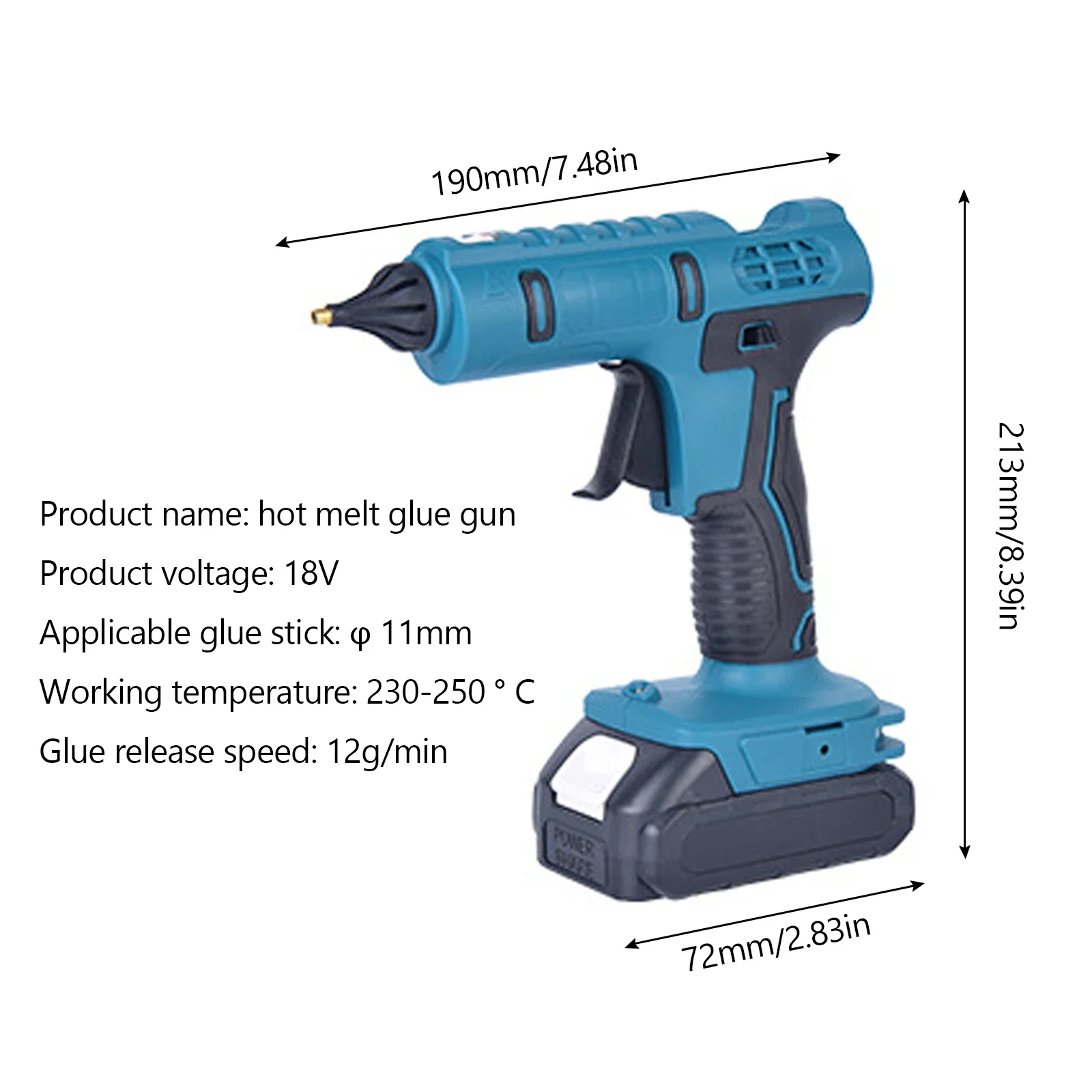 600W EU Electric Hot Melt Glue Gun For Makita 18V Battery Cordless Electric Glue Grab 11mm Glue Stick Hot Air Gun gun