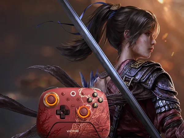 وحدة تحكم لاسلكية 8BitDo Ultimate 2 WUCHANG، وحدة تحكم TMR مع قاعدة شحن للكمبيوتر الشخصي، Windows 10,11، Android