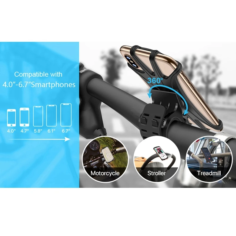 Motorcycle Handlebar Mobile Phone Holder 360° Rotatable And Adjustable Mobile Phone Holder For Bicycles And Motorcycles