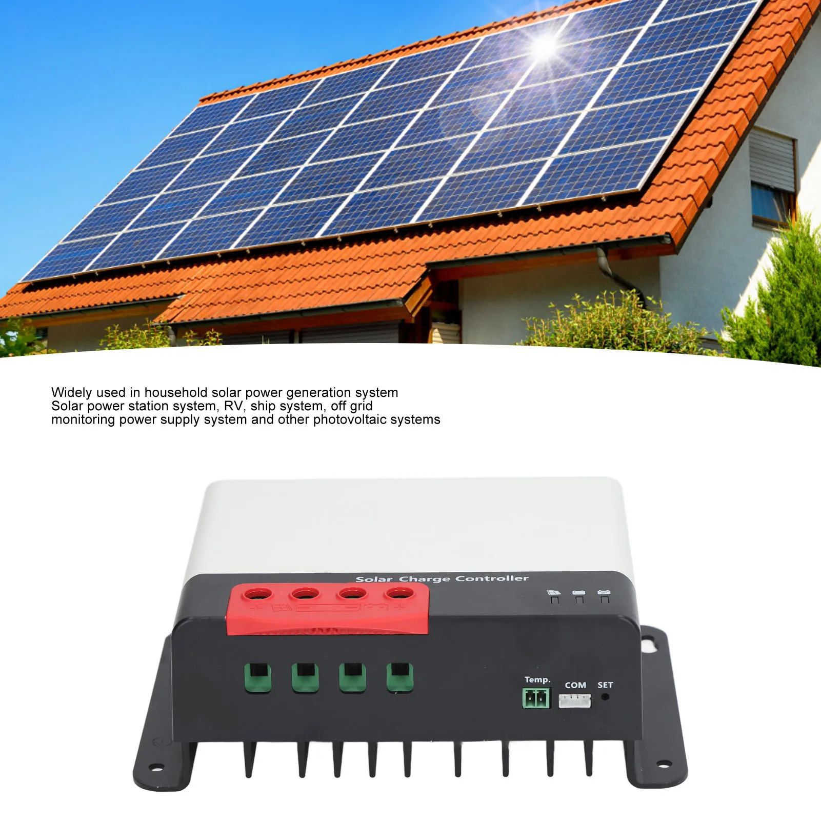 Solar  Controller MPPT Tracking Charging Parameters Adjustable Solar Power Controller 12V 24V Solar  Controller