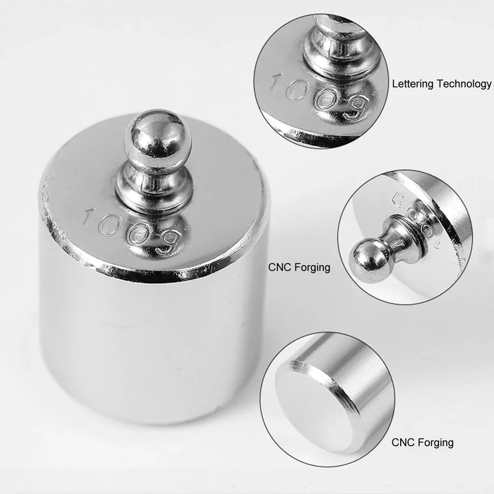 Portable Calibration Weights 10mg-100g Accurate Grams Chrome Plating Jewelry Scale Lightweight Parts Gauging Survey