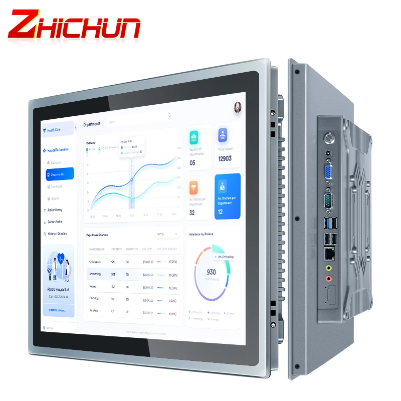 Win11 Capacitive Touch Screen PC 15 17 19 Inch Intel N97 8G 128G Embedded Wall Mount Automation IP65 PC CNC Factory Price