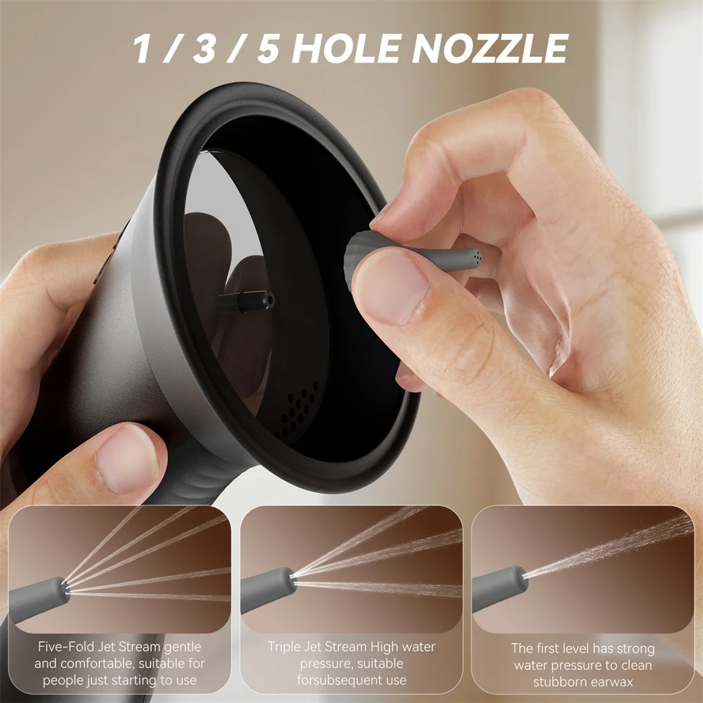 3 Druckmodi Entfernung von Ohrenschmalz Elektrisches Ohrenreinigungsset Effektiver und sicherer Ohrenreiniger Bewässerungspülsystem für Ohrenschmalz
