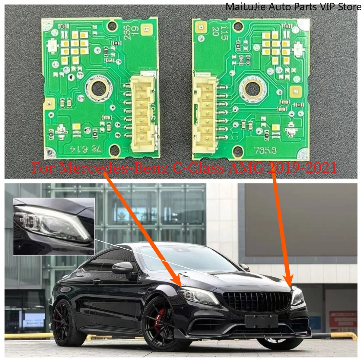 

New White LED Daytime Running Light Source Board DRL Chip Ballast Circuit Board For Mercedes-Benz C-Class AMG C63 C45 2019-2021