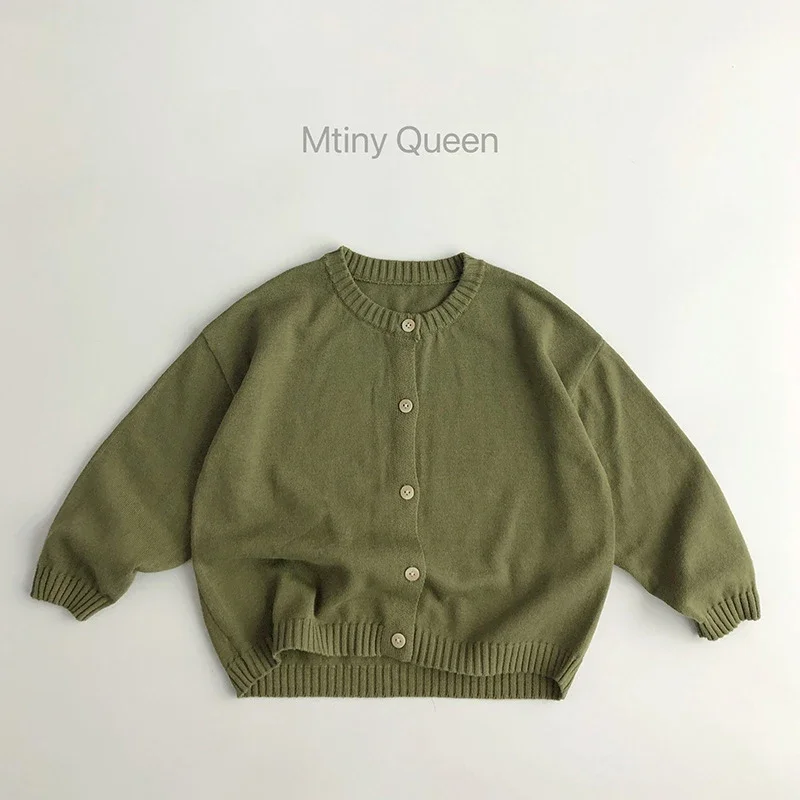 

2025 New Autumn Baby Casual Loose Sweater Coat 1-6Yrs Children Knitting Clothing Kids Long Sleeved Solid Color Knitted Cardigan
