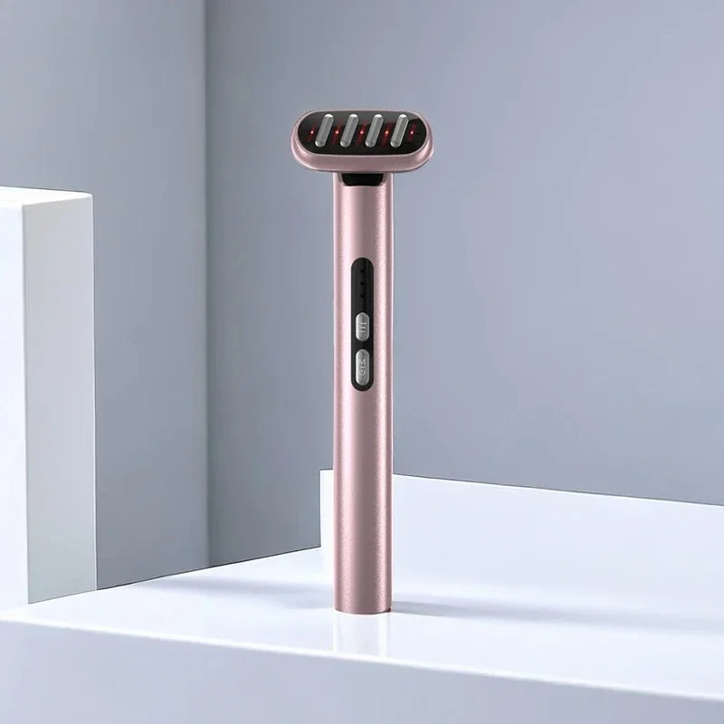 5 in 1 Face Massager Facial Wand Microcurrent Device Anti-Aging Red Blue LED Therapy Rejuvenation Heat Therapy Skin Care Tool