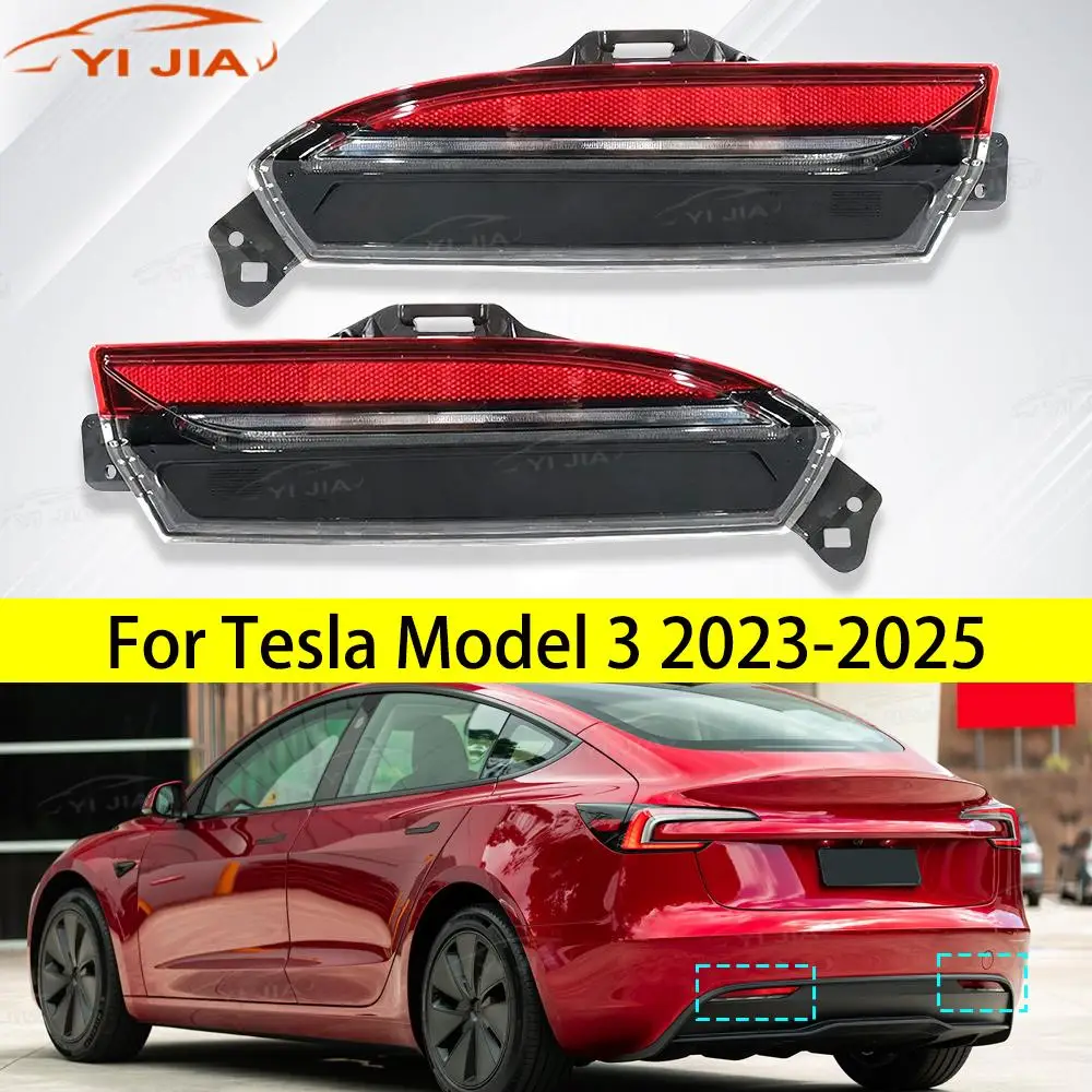 

For Tesla Model 3 Highland 2023 2024 2025 1712513-00-D 171251400D Car Rear Bumper Fog Light Parking Warning Reflector Taillights