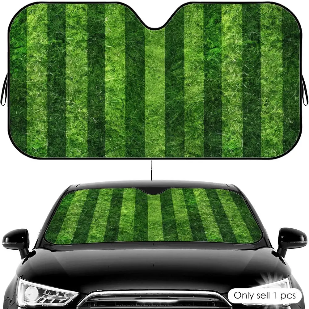 Green Grass Field Pattern Sun Visor Foldable Universal Car Windshield Sun Shade UV Protection Heat Insulation Foldable Cover