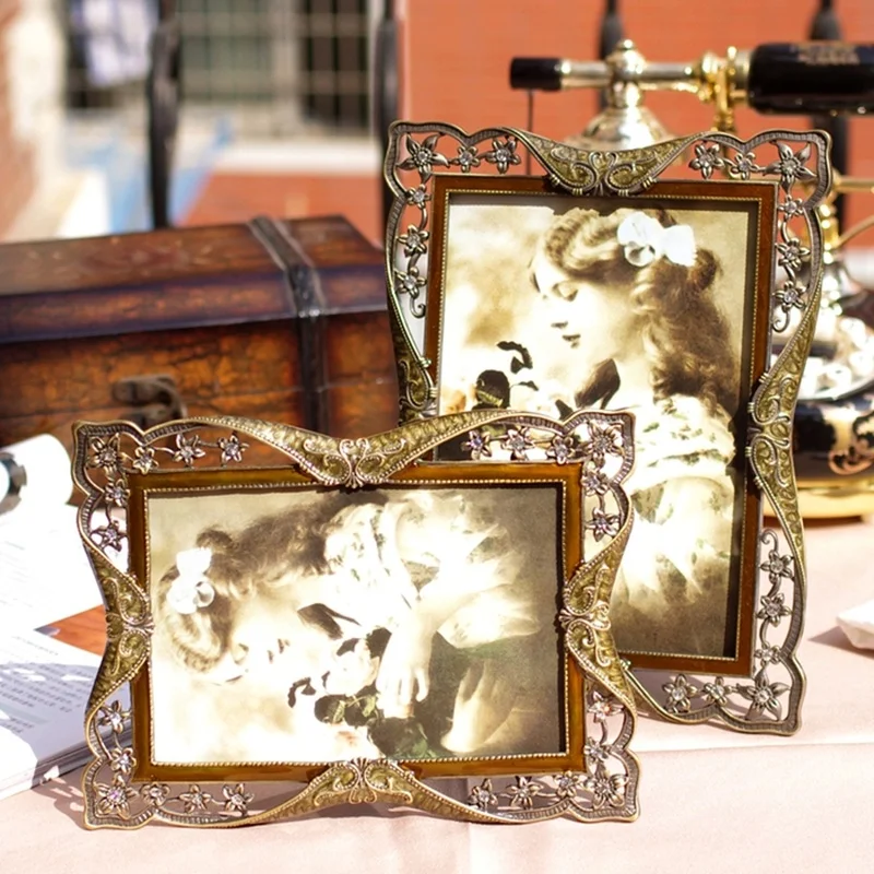 الرجعية سبيكة إطار الصورة 6/7/10 بوصة قلادة حديدية غرفة المعيشة غرفة نوم سطح المكتب ديكور الزفاف الأسرة صورة #4