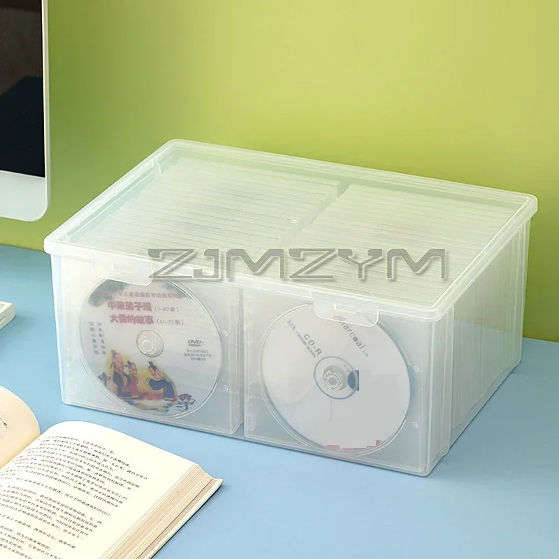 Transparent CD Storage Box Disc Comic Album Storage Organizer Dustproof Home DVD Storage Box Large Capacity Box With Snap Cover