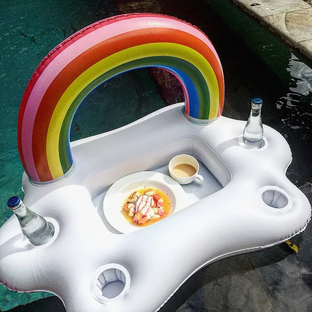 1pcs Rainbow Baby Swimming Ring Infant Float Pool Swimming Circle Inflatable Baby Floating Seat Summer Beach Party Pool Toys