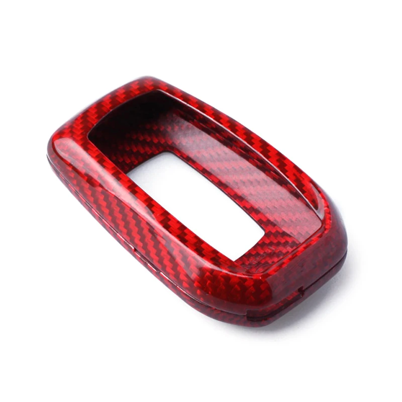 1 Set Carbon Fiber Red Remote Key Case Fob Shell Cover Fit for Toyota Alphard RAV4 Hilux Car Decoration