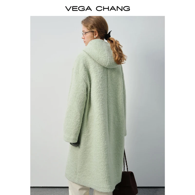 Vega Chang Neue vielseitige Winterjacke aus Wolle im Preppy-Stil für Damen