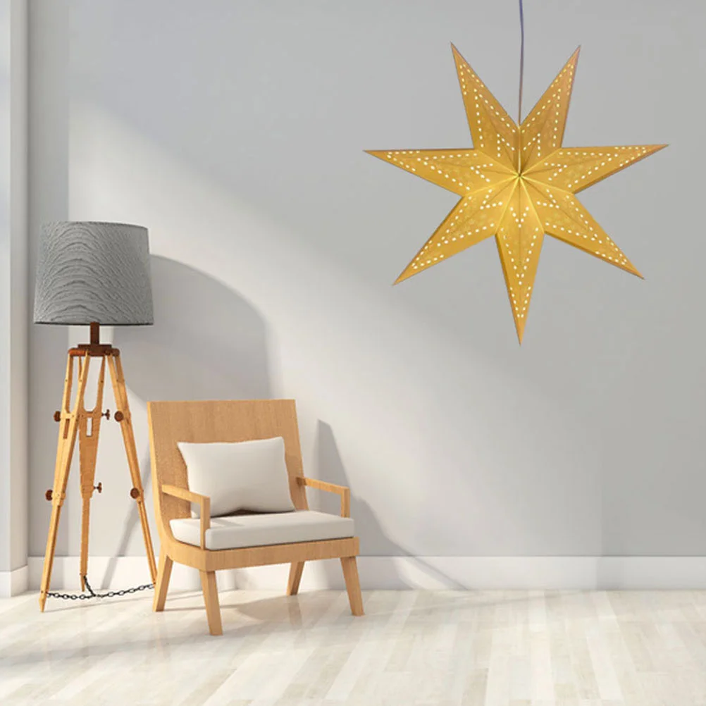 Paper Lampshade Xmas Lantern Star Shaped Light Fairy 3d Decoration Hanging Ornament