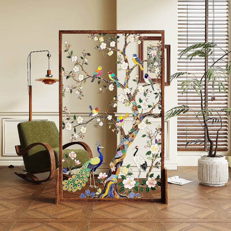 Glass screen partition, living room, new mobile entry, facing the door, entering the door, blocking the entrance, bedroom fortun