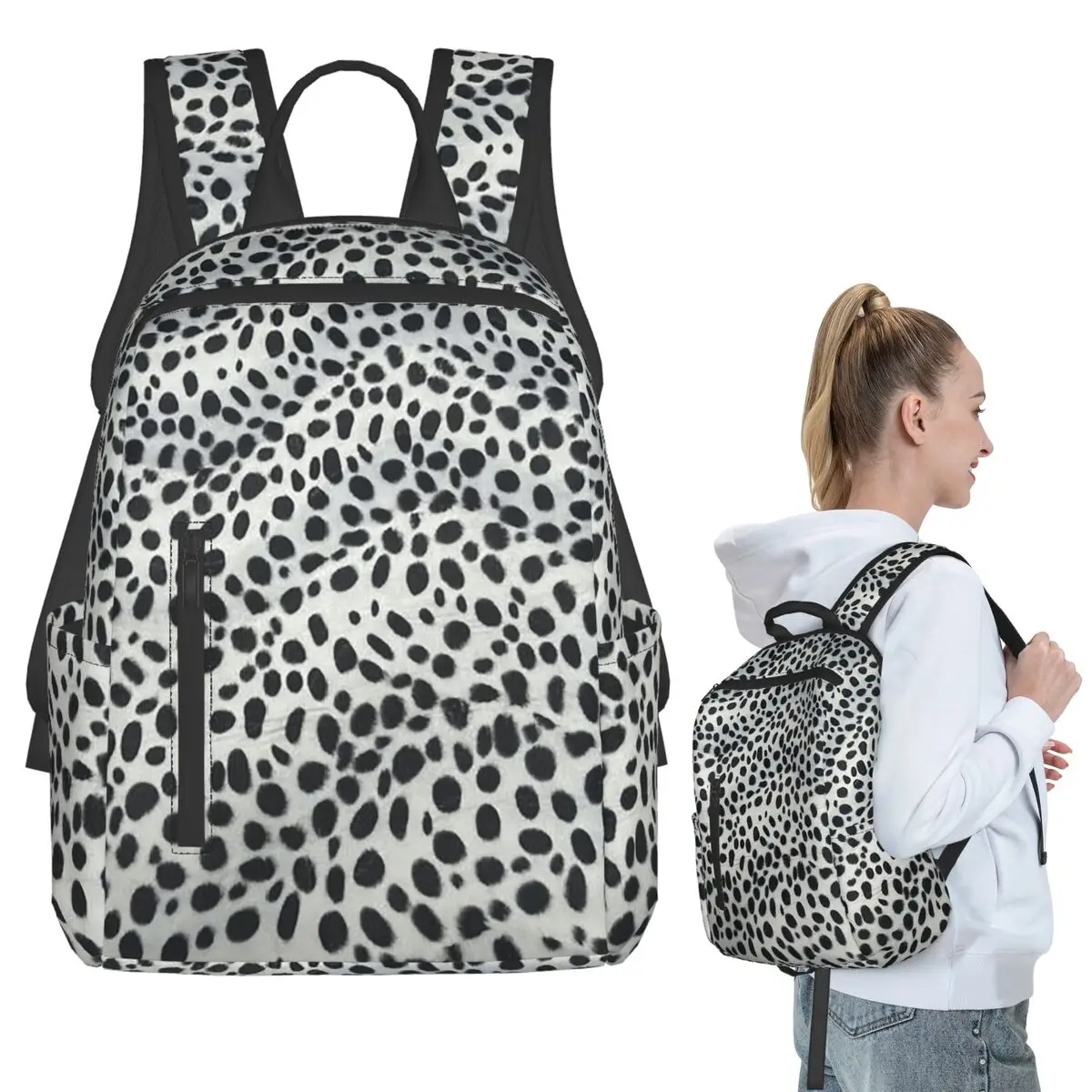 Dalmatian Dog Texture Backpack Student BookBag Boys Girls School Bag Computer Shoulder Bags Men Women