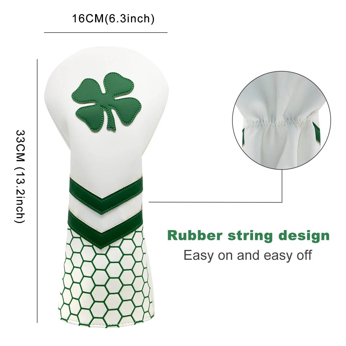 Lucky Clover Golf Wood Club Headcover Club Head Cover Protective - 4 Selections - Golf Driver Headcover/ Fairway Woods Cover/ Hy