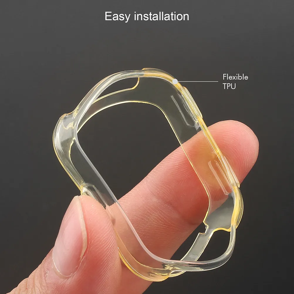 Capa Protetora de Silicone Amarela para Smartwatch em TPU - Compatível com Capa Pro e Estrutura Protetora