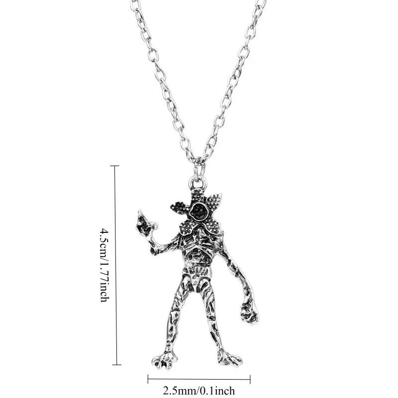 Movie New Stranger Necklace Demodog Demogorgon Monster Alloy Pendant Necklace Cosplay Jewelry Prop for Men Women Gifts