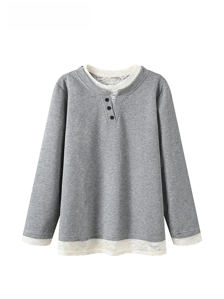 

CaraCLUB plus Size Long Sve Knitted Top Women's Early Spring New Sle Faionable Loose Slimming Top for Plump Sisters