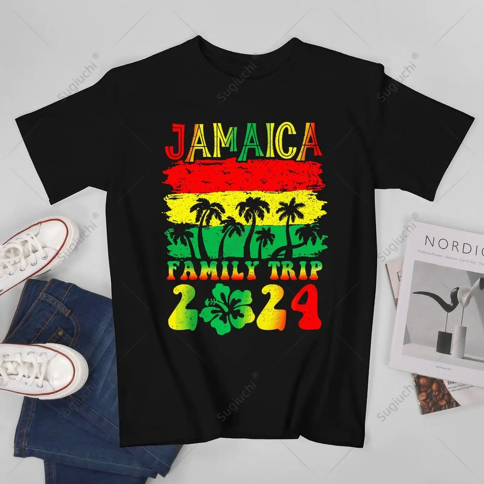 Unisex Men Jamaica Family Trip 2024 Jamaican Caribbean Beach Vacation Tshirt Tees T Shirts Women Boys 100% Cotton T-Shirt
