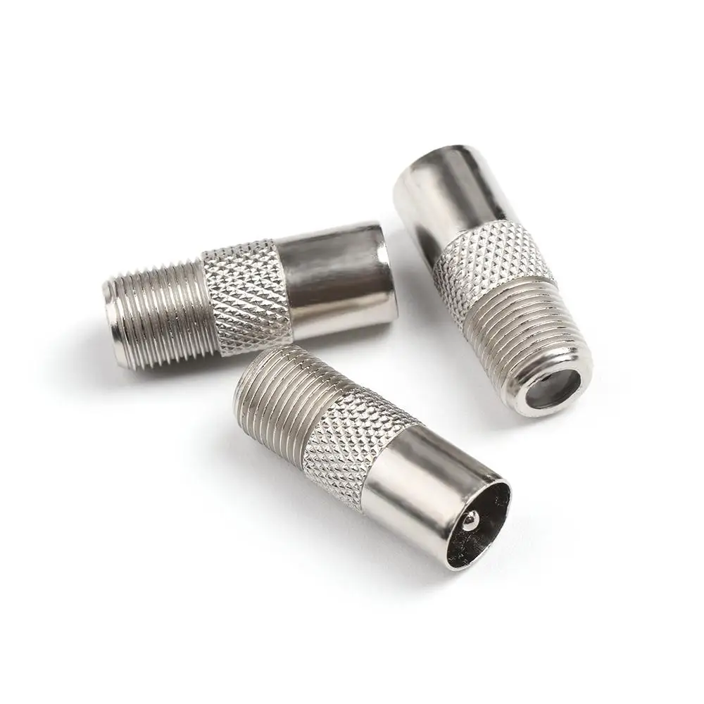 10pcs/lot Useful Converter Data Sync F-Type Satellite Coax Connector F Female To TV Male Aerial Male Adapter