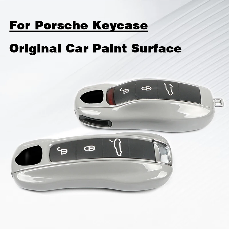 

For Porsche Panamera Cayenne Macan 718 971 Boxster 982 911 Taycan Original Car Paint And Same Color Matte Grey Key Case Shell