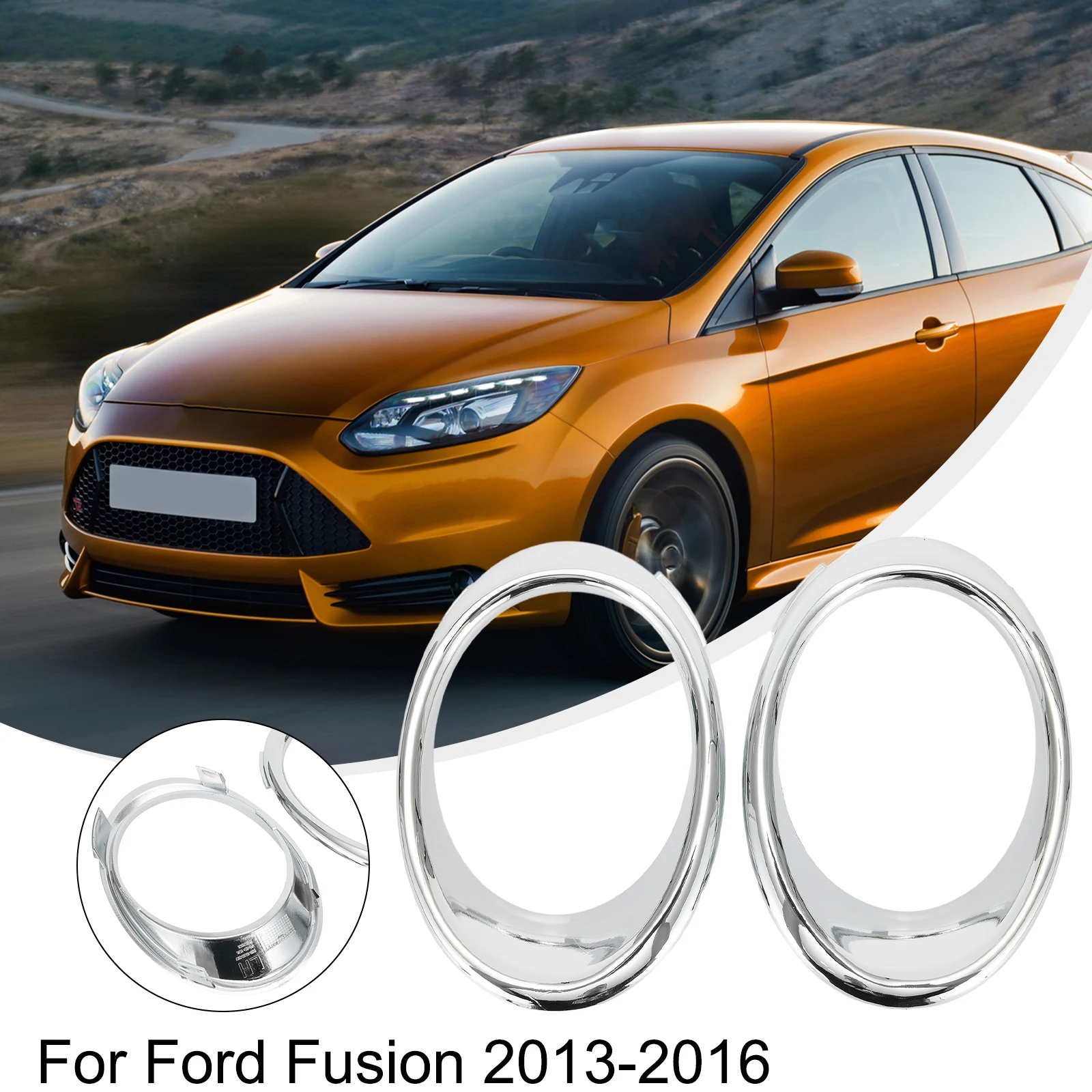 

Хромированные накладные кольца безеля противотуманных фар для передних левых и правых противотуманных фар, замена крышек для Ford Fusion 2013-2016